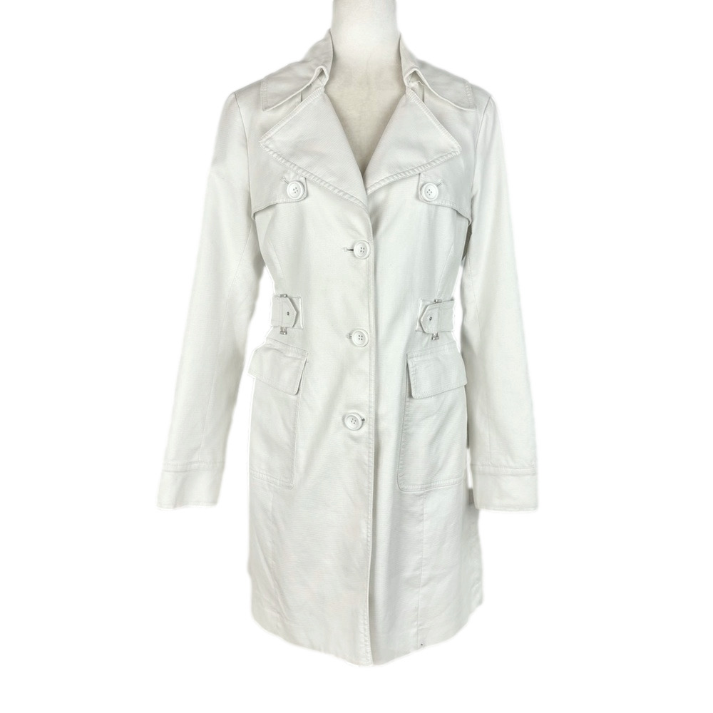 Le Chateau white trench coat